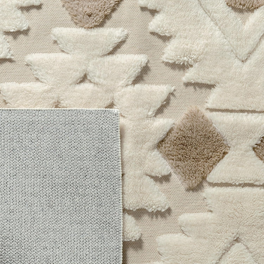 Area Rug 3D Boho Neutral Plush Pile