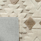 Area Rug 3D Boho Neutral Plush Pile