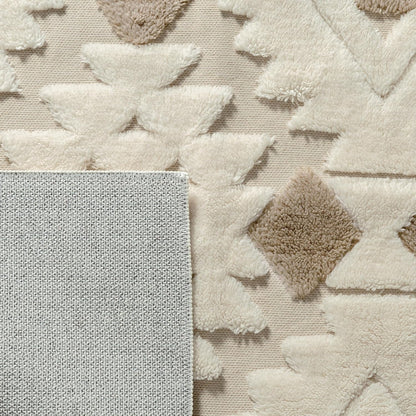 Area Rug 3D Boho Neutral Plush Pile