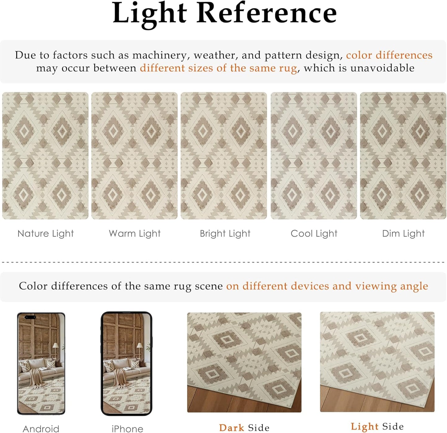 Area Rug 3D Boho Neutral Plush Pile