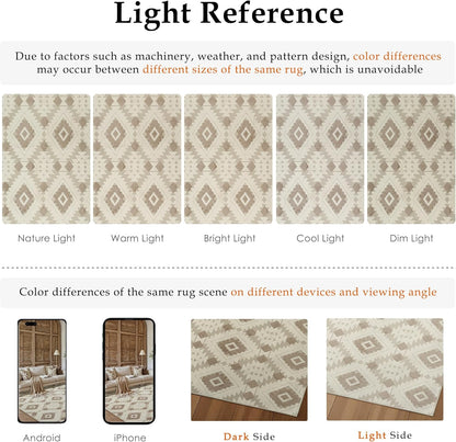 Area Rug 3D Boho Neutral Plush Pile