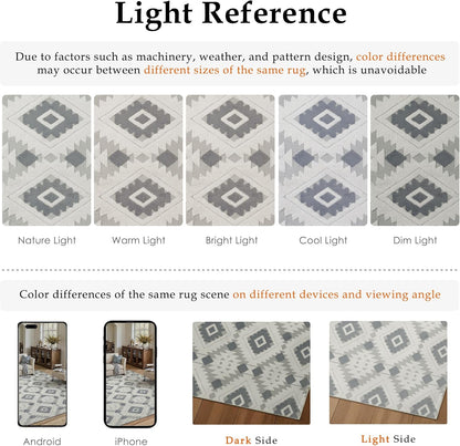 Area Rug 3D Boho Neutral Plush Pile