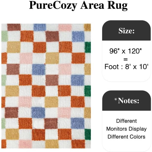 Checkered Shag Rug Super Soft Washable rgc-0200