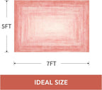 Modern Rug Pink  Abstract Non Slip Modern  Living Room Kitchen and Bedroom