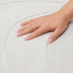 Pearl Cream Waves Washable Rug - Rugsco.ca