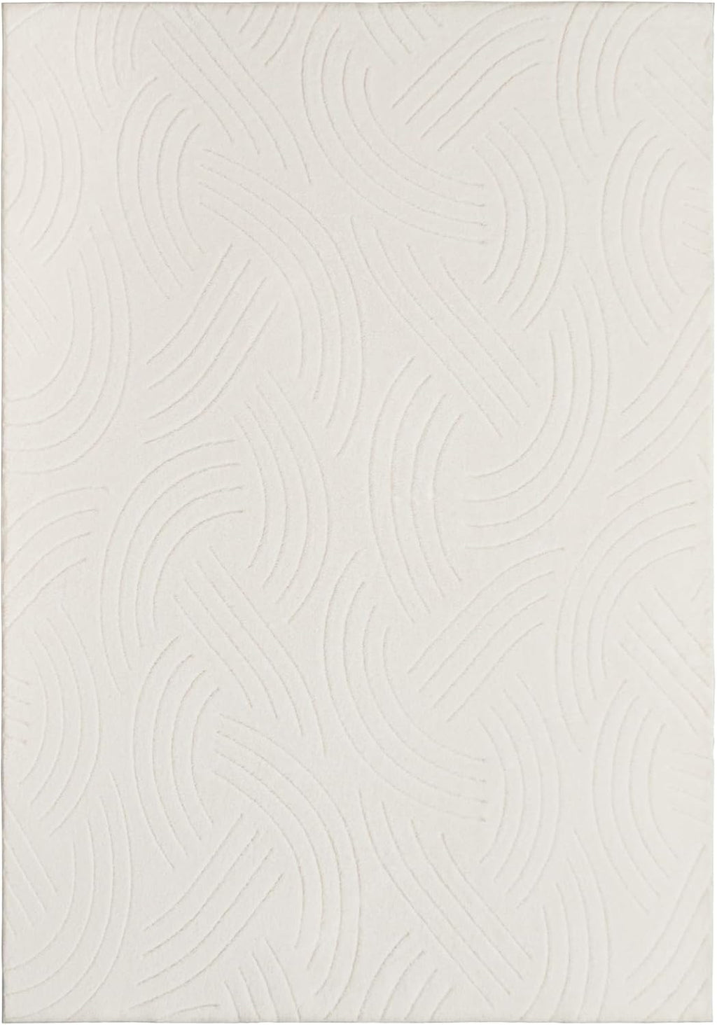 Agora Collection Plush Shag Rug 5x7 White Boho Wavy