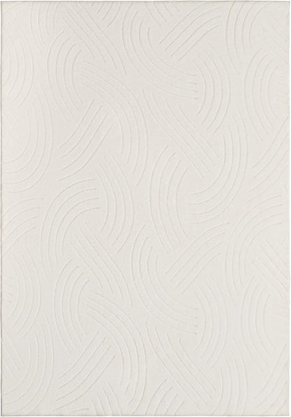 Agora Collection Plush Shag Rug 5x7 White Boho Wavy