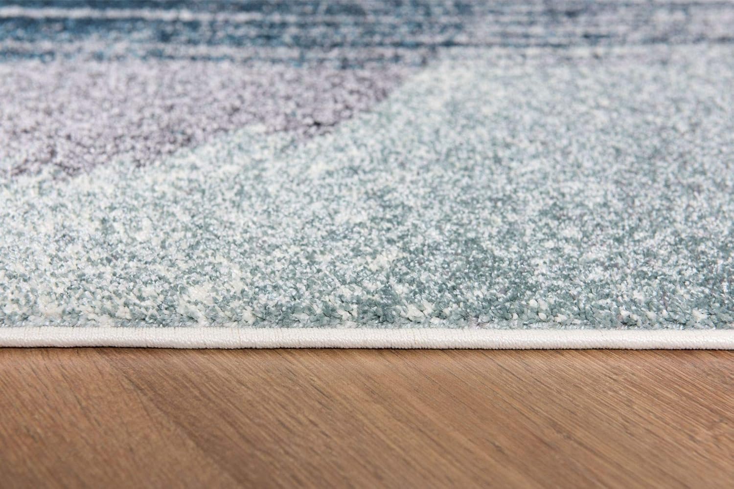 Modern Abstract Rug 4x6 White Blue Abstract Modern  Living Room Kitchen and Bedroom Area Rug