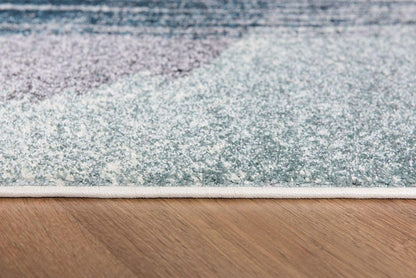 Modern Abstract Rug 4x6 White Blue Abstract Modern  Living Room Kitchen and Bedroom Area Rug