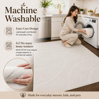 Pearl Hills Cream Washable Rug - Rugsco.ca