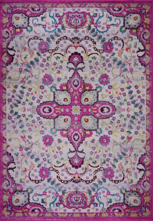 Joy Rug Collection Floral Area Rug 5x7 Tribal Patterned Pink Multicolor Area Carpet