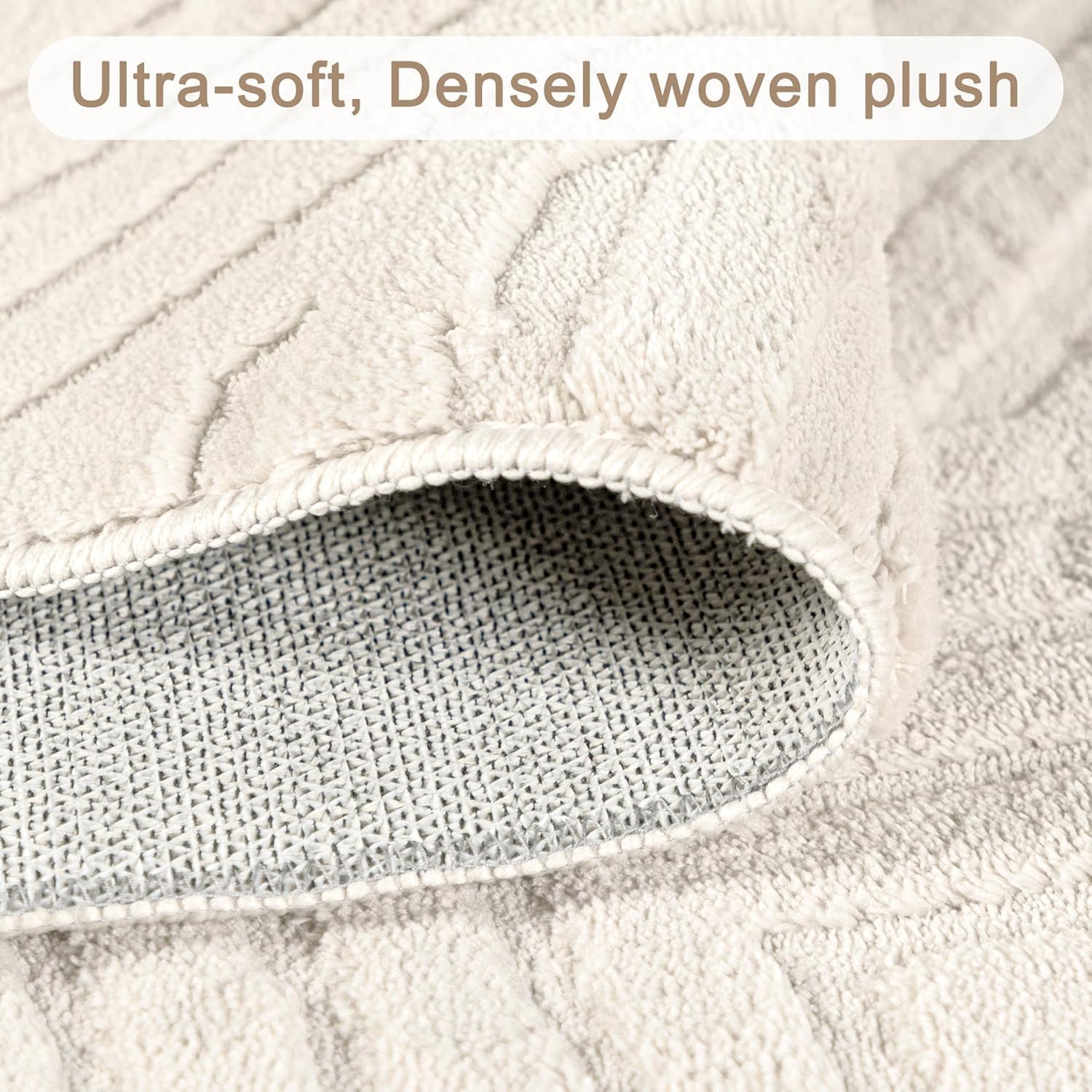 Checkered Cream Boho Washable Rug - Rugsco.ca