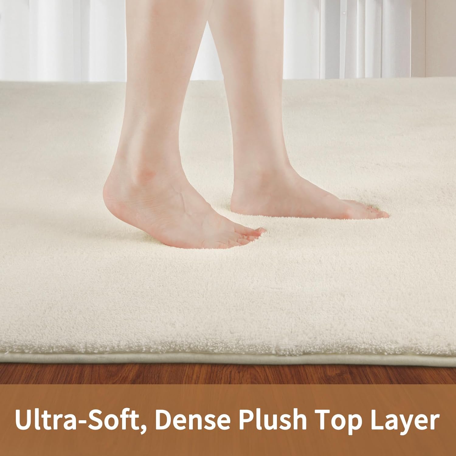 Shag Rug Extra Large Soft Fluffy Washable Area Rug Beige Cream