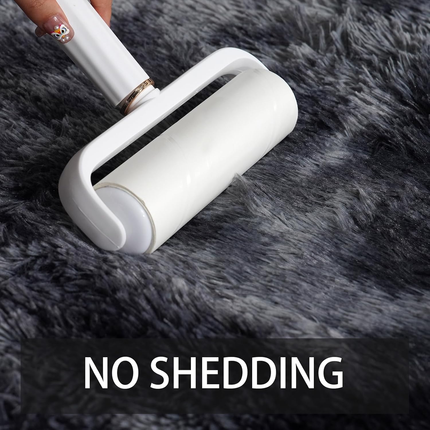 Shag Rug Large Size Cloud Black / Grey Fluffy Machine Washable Area Rug