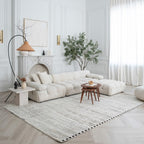 Boho Rug 4x6 High Quality Traditional White and Black Area Rug