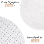 Oval Fluffy Rug White Plain 3x10