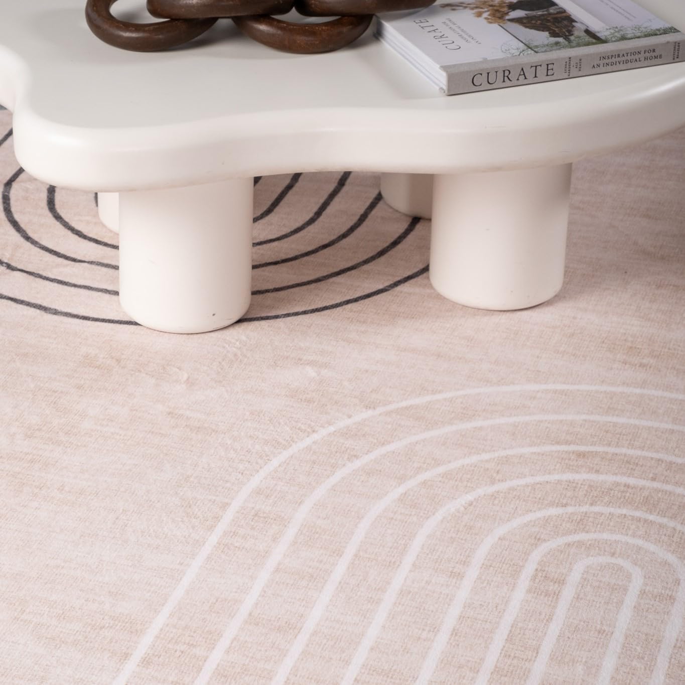 Modern Beige Rug Boho Modern  Living Room Kitchen and Bedroom