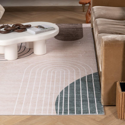 Modern Beige Rug Boho Modern  Living Room Kitchen and Bedroom