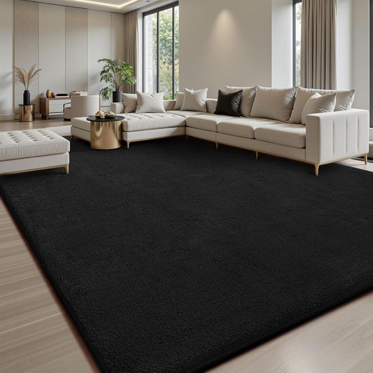 Shag Rug Extra Large Soft Fluffy Washable Area Rug Black