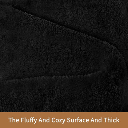 Shag Rug Extra Large Soft Fluffy Washable Area Rug Black