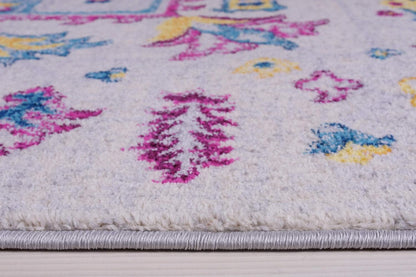 Joy Rug Collection Boho Floral Area Rug 5x7 Traditional Patterned Pink Multicolor Area Carpet