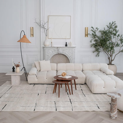 Boho Rug 4x6 High Quality Abstract White and Black Area Rug