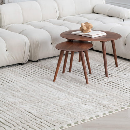 Boho Rug 4x6 High Quality Traditional White and Green Area Rug