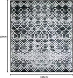 Modern Rug 5x7 Thin Black and Grey Machine Washable Area Rug