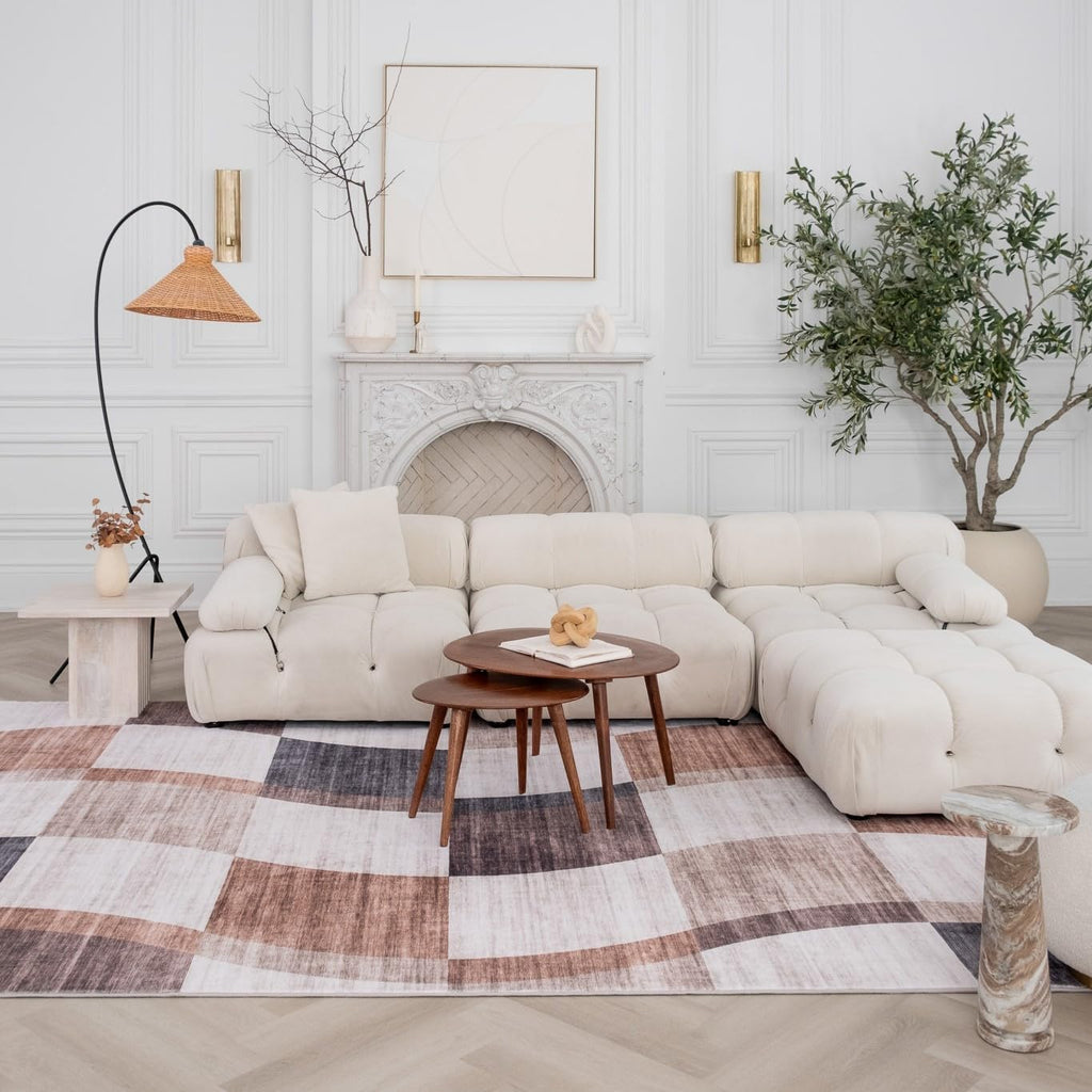 Modern Abstract Area Rug Boho Modern  Living Room Kitchen and Bedroom