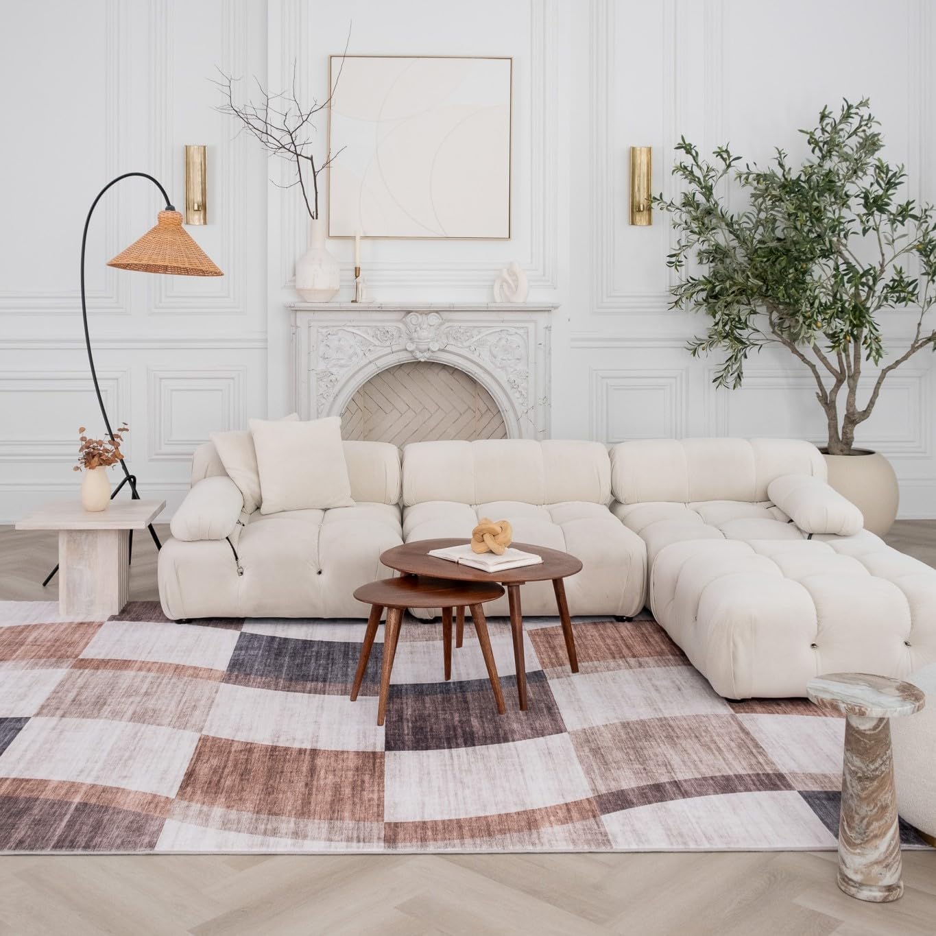 Modern Abstract Area Rug Boho Modern  Living Room Kitchen and Bedroom