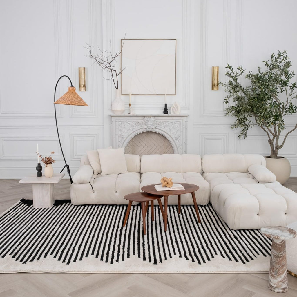 Boho Rug 4x6 High Quality Black and White Area Rug