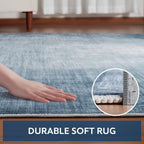Modern Rug Blue  Abstract Non Slip Modern  Living Room Kitchen and Bedroom