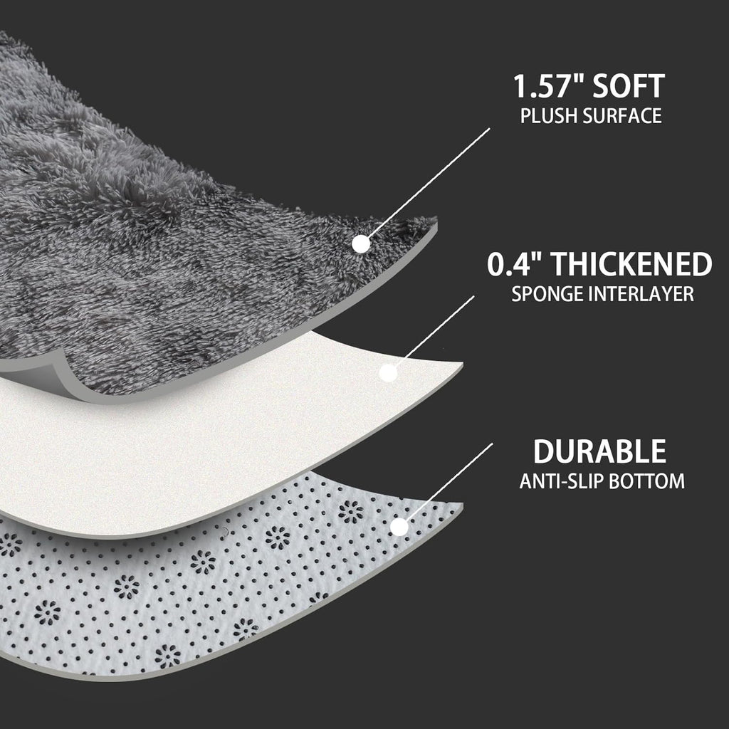 Shag Rug Large Size Cloud Grey Fluffy Machine Washable Area Rug