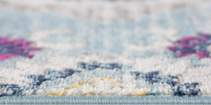 Modern Abstract Rug Blue Boho Modern  Living Room Kitchen and Bedroom