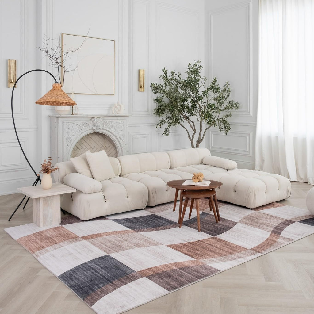 Modern Abstract Area Rug Boho Modern  Living Room Kitchen and Bedroom
