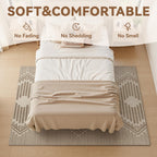Brown Tufted Boho Geometric Washable Rug - Rugsco.ca