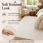 Crescent Cream Washable Rug - Rugsco.ca