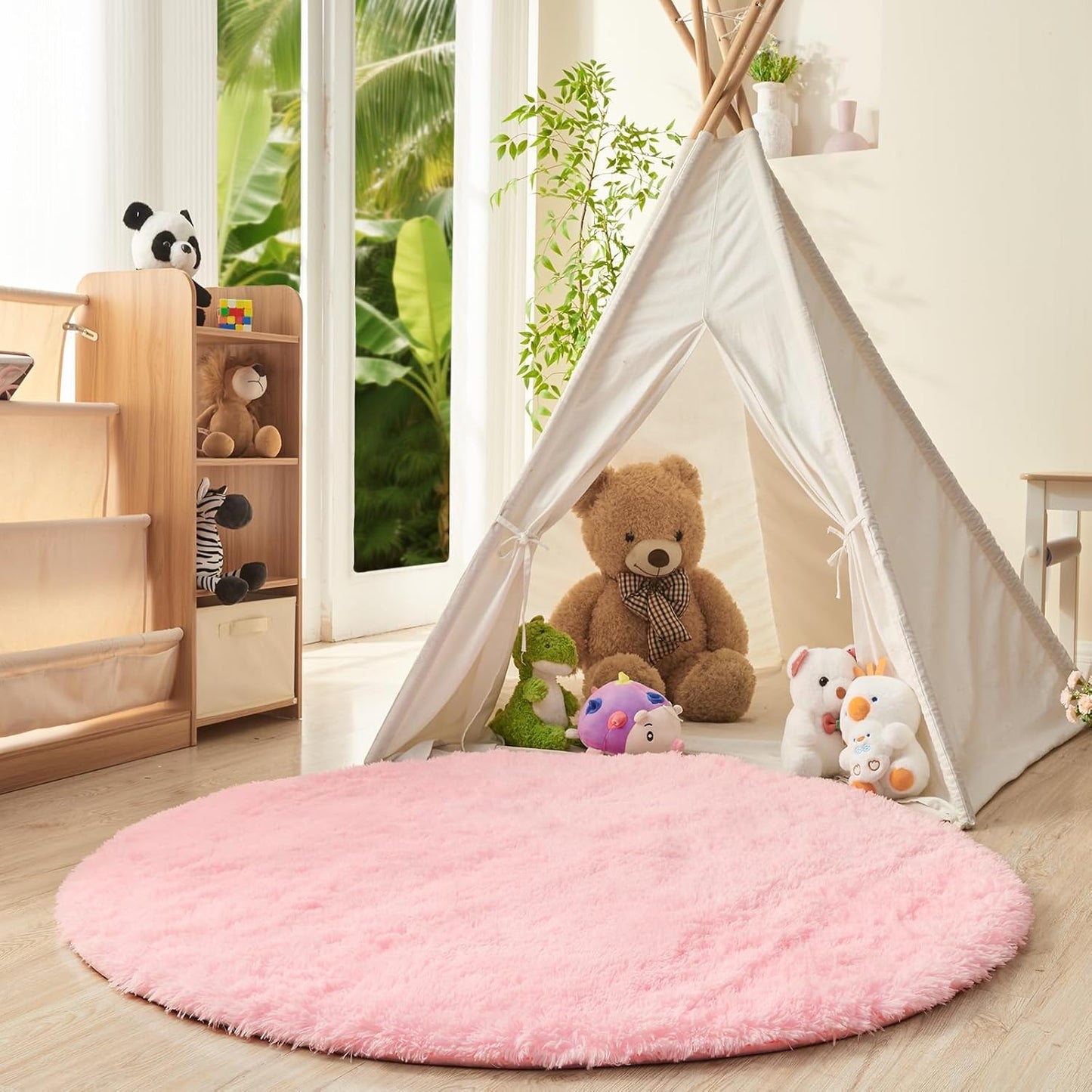 Round Fluffy Rugs Living Room & Bedroom Rug & Kids Room - rgc-00190