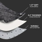 Shag Rug Extra Large Soft Fluffy Washable Area Rug Black