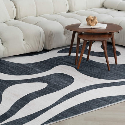 Modern Black and white area Rug Boho Modern  Living Room Kitchen and Bedroom