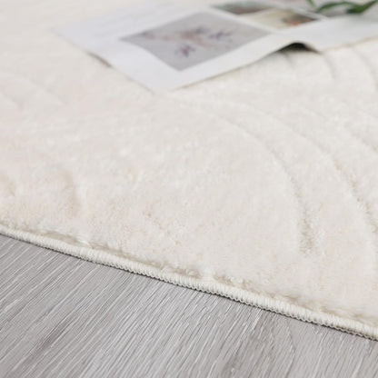 Agora Collection Plush Shag Rug 5x7 White Boho Wavy
