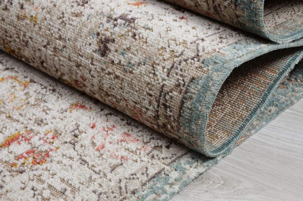 Boho Rug Floral Traditional Beige Orange  Area Rug 
