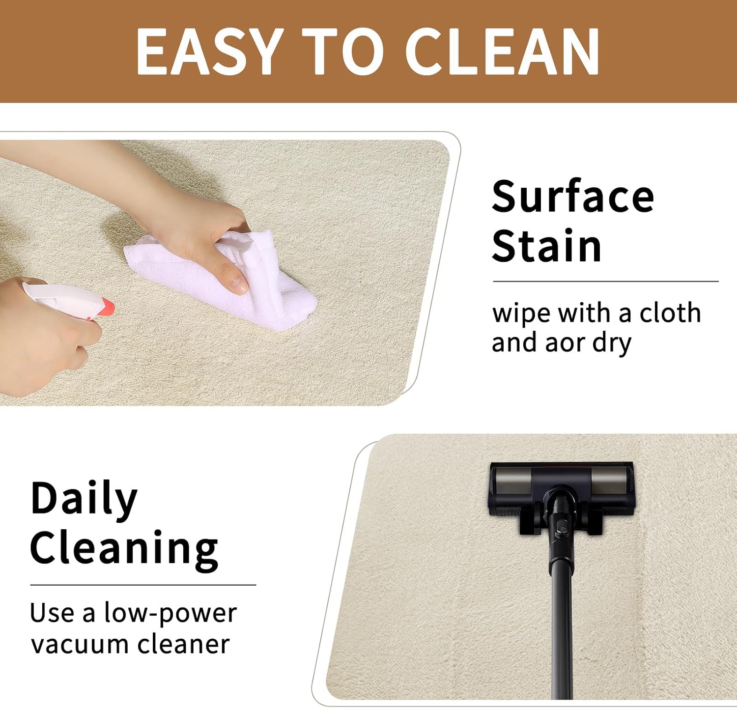 Shag Rug Extra Large Soft Fluffy Washable Area Rug Beige Cream