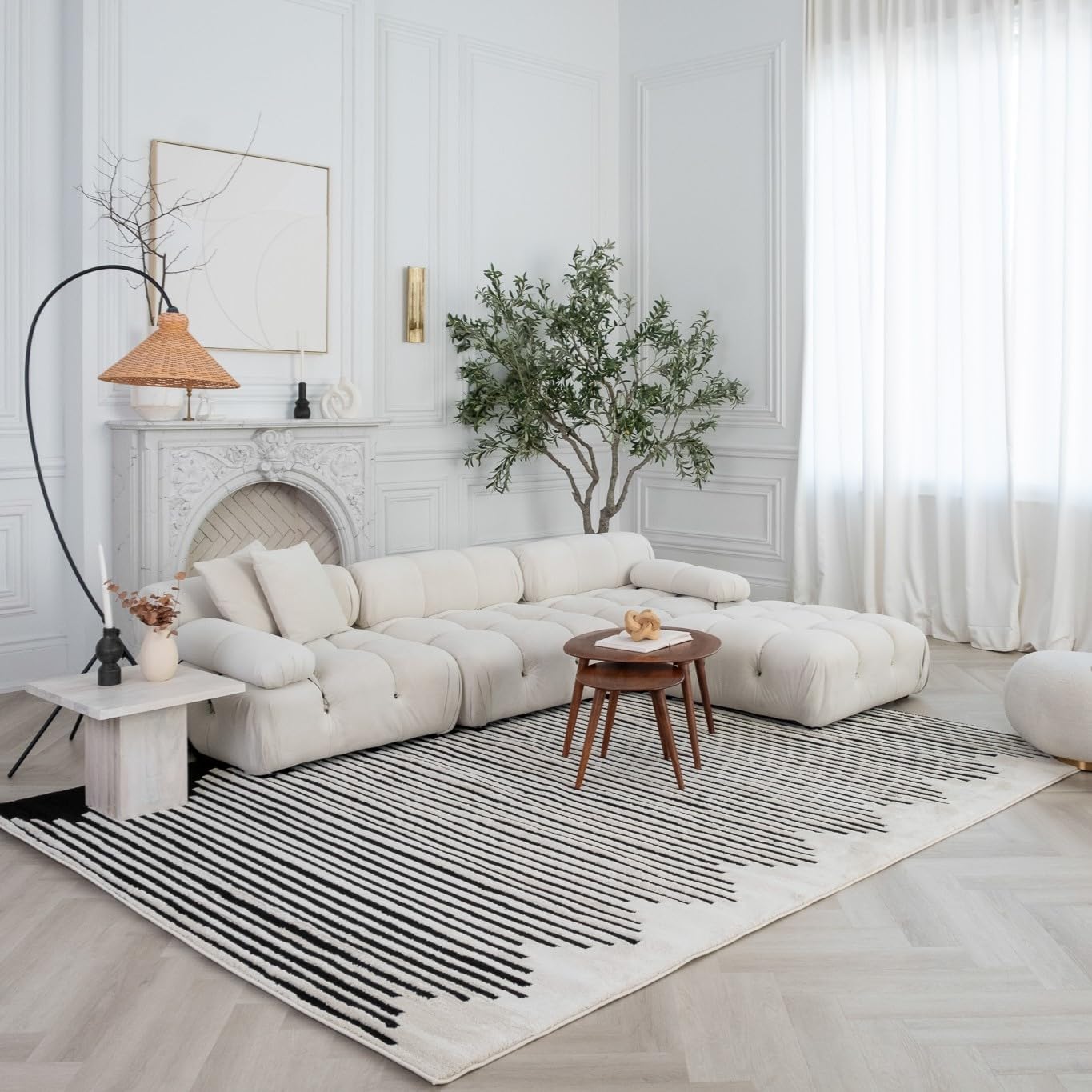 Boho Rug 4x6 High Quality Black and White Area Rug