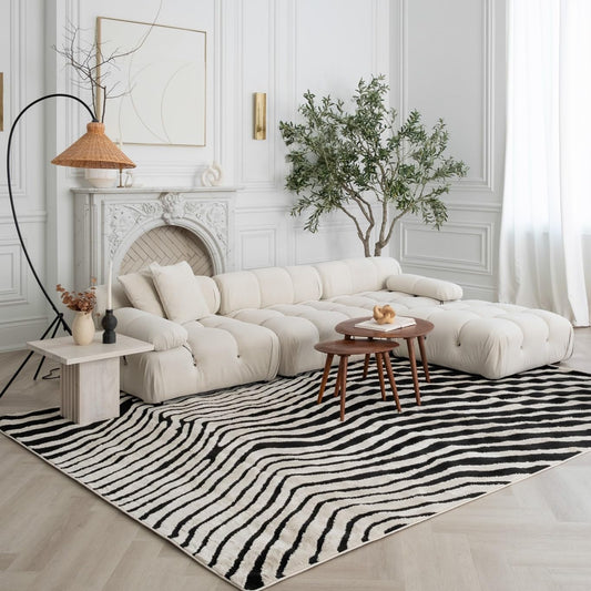 Boho Rug 4x6 High Quality Zebra White and Black Area Rug