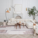 Modern Beige Cream Rug Boho Modern  Living Room Kitchen and Bedroom
