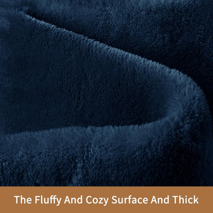 Shag Rug Extra Large Soft Fluffy Washable Area Rug Navy Blue