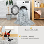 Modern Washable Rug Boho Non-Slip Grey Multicolor Area Rug
