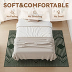 Green Tufted Boho Geometric Washable Rug - Rugsco.ca