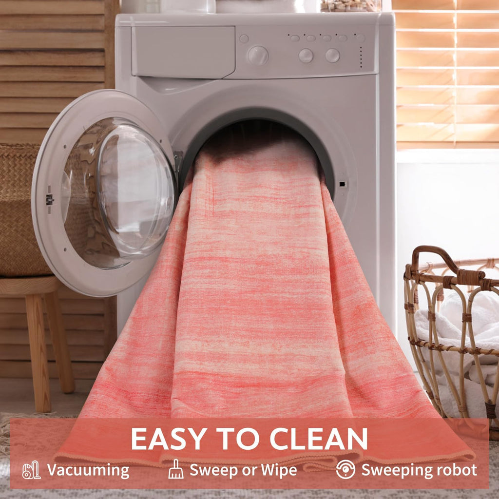 Modern Rug Pink  Abstract Non Slip Modern  Living Room Kitchen and Bedroom